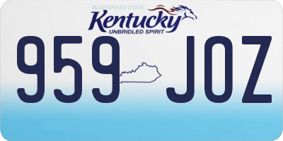 KY license plate 959JOZ