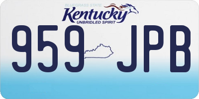 KY license plate 959JPB