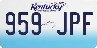 KY license plate 959JPF