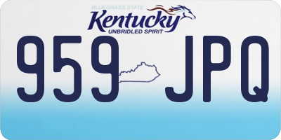 KY license plate 959JPQ