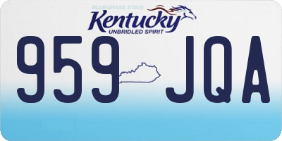 KY license plate 959JQA