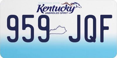 KY license plate 959JQF