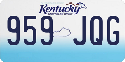 KY license plate 959JQG