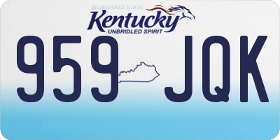KY license plate 959JQK
