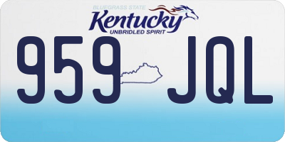 KY license plate 959JQL