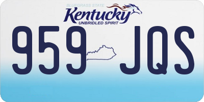 KY license plate 959JQS