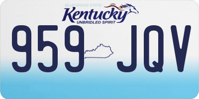 KY license plate 959JQV