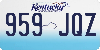 KY license plate 959JQZ