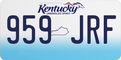 KY license plate 959JRF