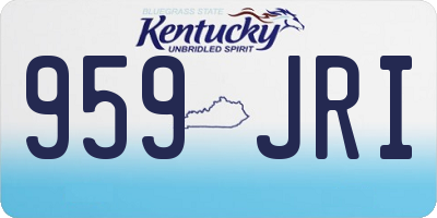 KY license plate 959JRI