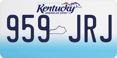 KY license plate 959JRJ