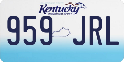 KY license plate 959JRL