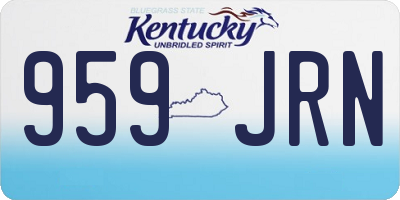 KY license plate 959JRN