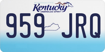 KY license plate 959JRQ