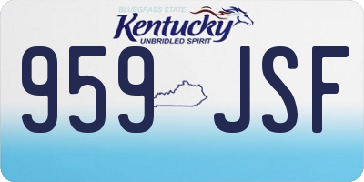KY license plate 959JSF