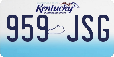 KY license plate 959JSG