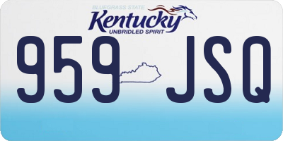 KY license plate 959JSQ