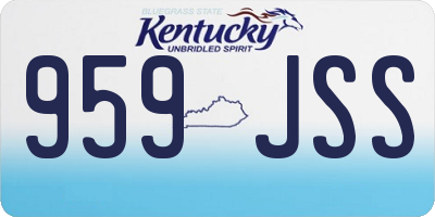 KY license plate 959JSS