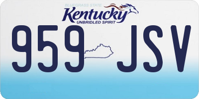 KY license plate 959JSV