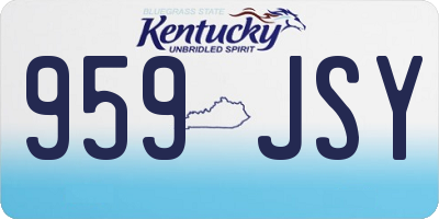 KY license plate 959JSY