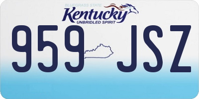 KY license plate 959JSZ