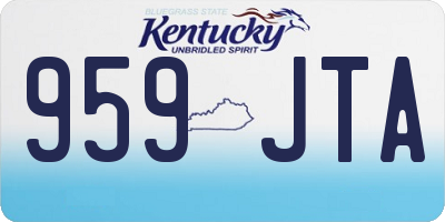 KY license plate 959JTA