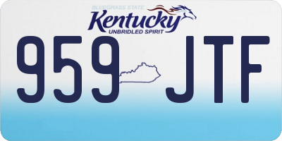 KY license plate 959JTF