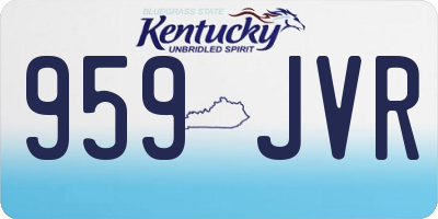 KY license plate 959JVR
