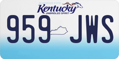 KY license plate 959JWS