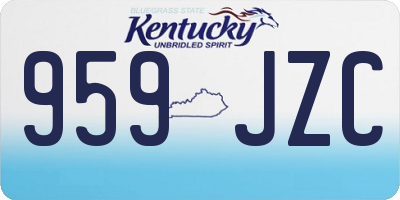 KY license plate 959JZC