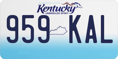 KY license plate 959KAL