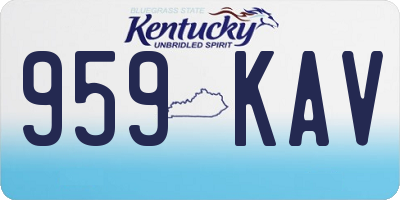 KY license plate 959KAV