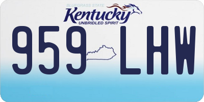 KY license plate 959LHW