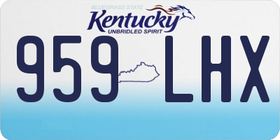 KY license plate 959LHX