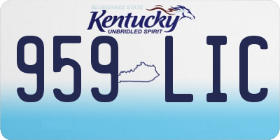 KY license plate 959LIC