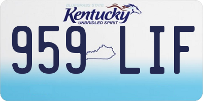 KY license plate 959LIF