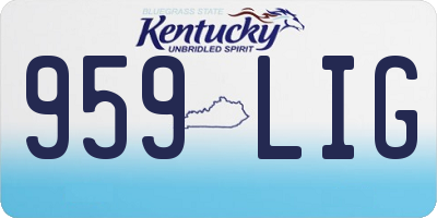 KY license plate 959LIG