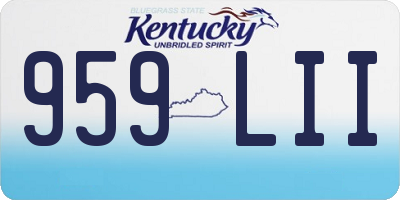 KY license plate 959LII