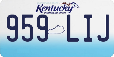 KY license plate 959LIJ