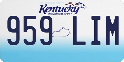 KY license plate 959LIM