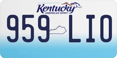 KY license plate 959LIO