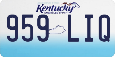 KY license plate 959LIQ