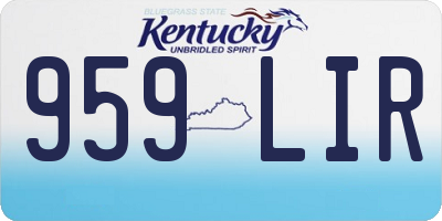 KY license plate 959LIR