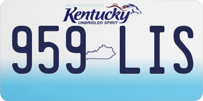 KY license plate 959LIS