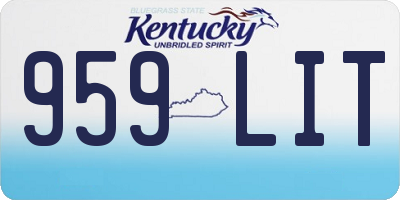 KY license plate 959LIT