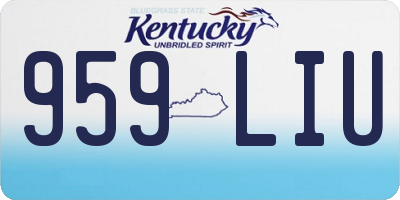 KY license plate 959LIU
