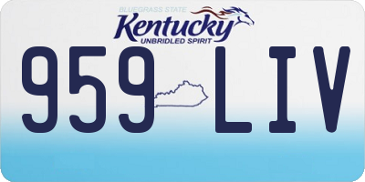 KY license plate 959LIV