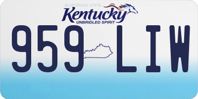 KY license plate 959LIW