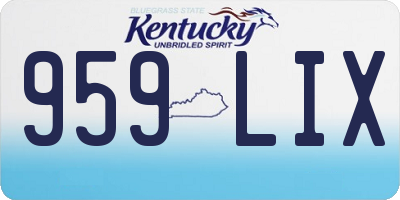 KY license plate 959LIX
