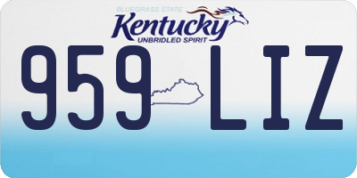 KY license plate 959LIZ